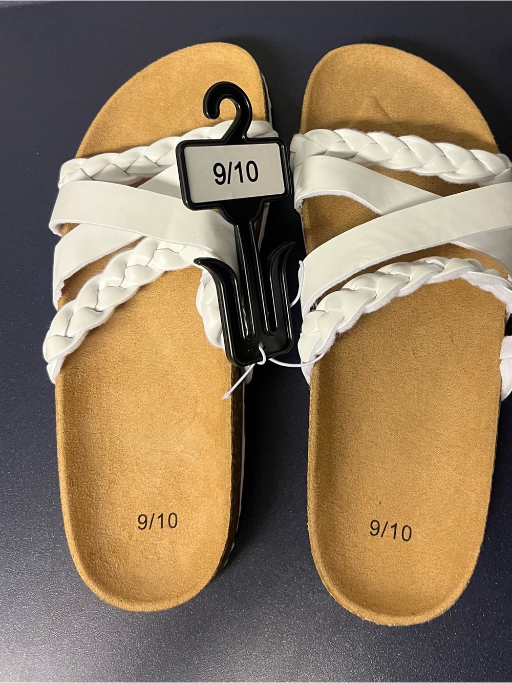 My Soft White Braided Strap Women's Slide Sandal. Size 9/10 5/6.